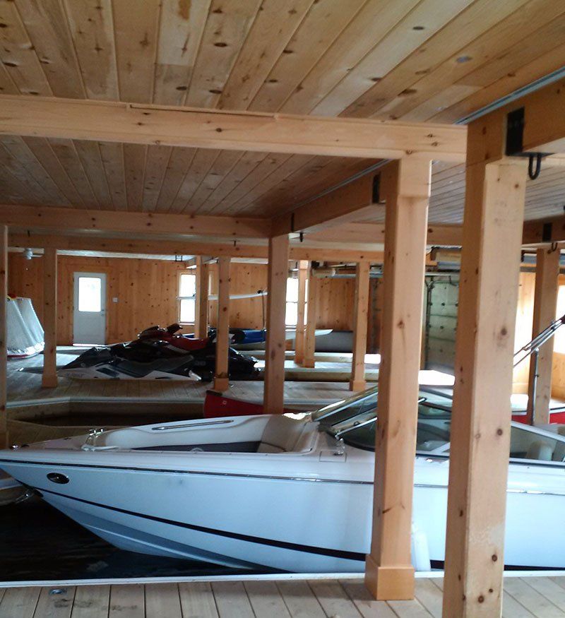 Custom boathouse construction project
